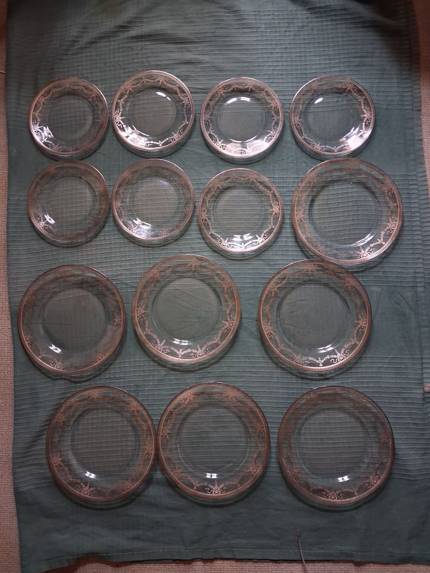 Silver-decorated service plates