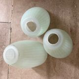 3 asymmetrical glass globes