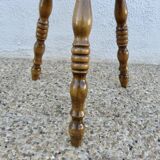 Old tripod stool in solid oak turned 1950 1960