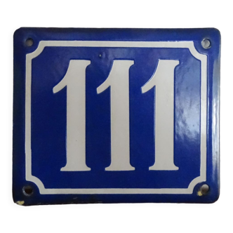 Old enamelled street sign - Street sign number 111