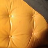 Florence Knoll two-seater sofa in mustard yellow leather, 1970