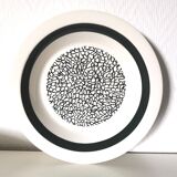Set of 4 Gien soup plates with black graphic pattern