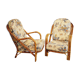 Paire de fauteuils en rotin Audoux & Minnet 1960