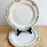 Duo of Badonviller Art Deco Iron Earth plates