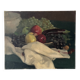 Old oil painting on canvas of a still life with fruits.