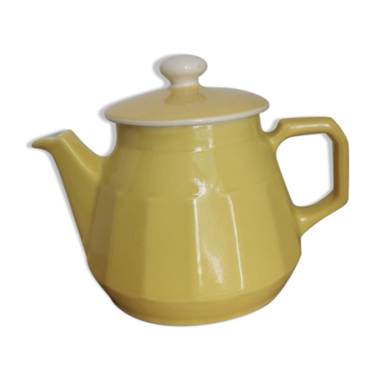 Cafetière, théière vintage jaune