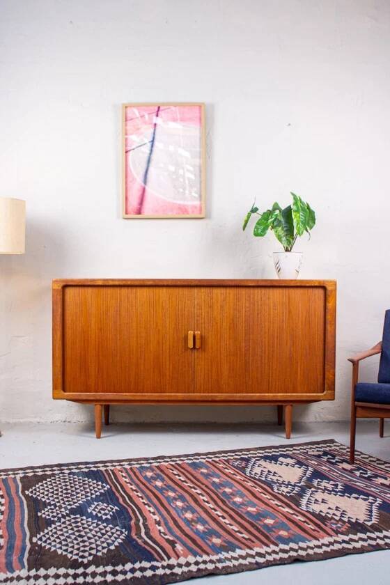 Buffet en teck vintage avec tiroirs, danois Silkeborg, milieu du siècle.