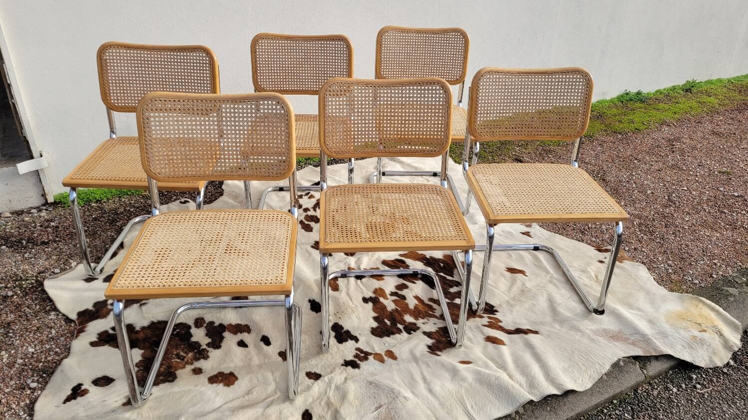 Set of 6 B32 chairs Marcel Breuer Italy design -1970s