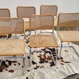 Set of 6 B32 chairs Marcel Breuer Italy design -1970s