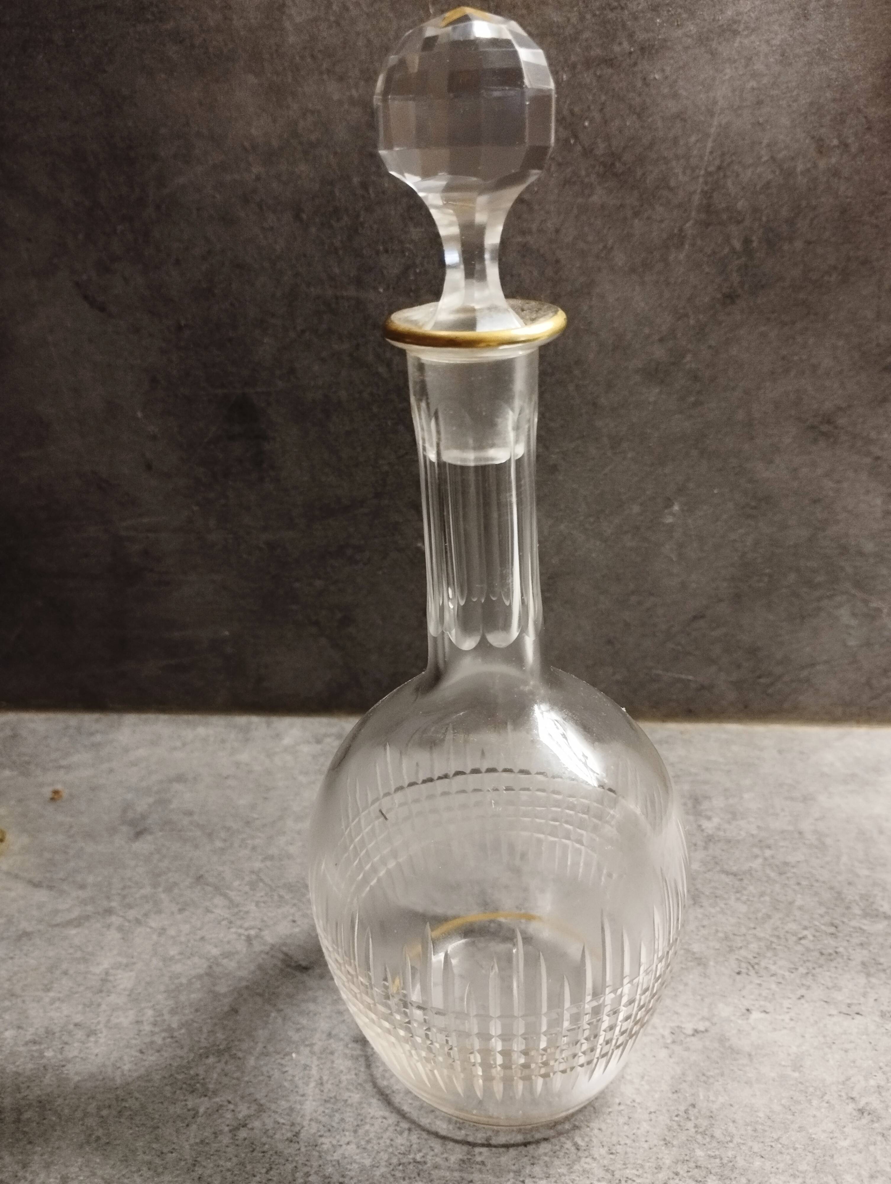 Superb old baccarat crystal liquor decanter, Nancy model, 19th century