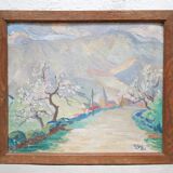 Old painting on panel signed M. Gay