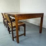 Grande table à manger en teck de style danois du milieu du siècle, années 1960