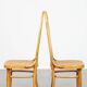 Set of 2 light brown bentwood Thonet style chairs model "Long John"