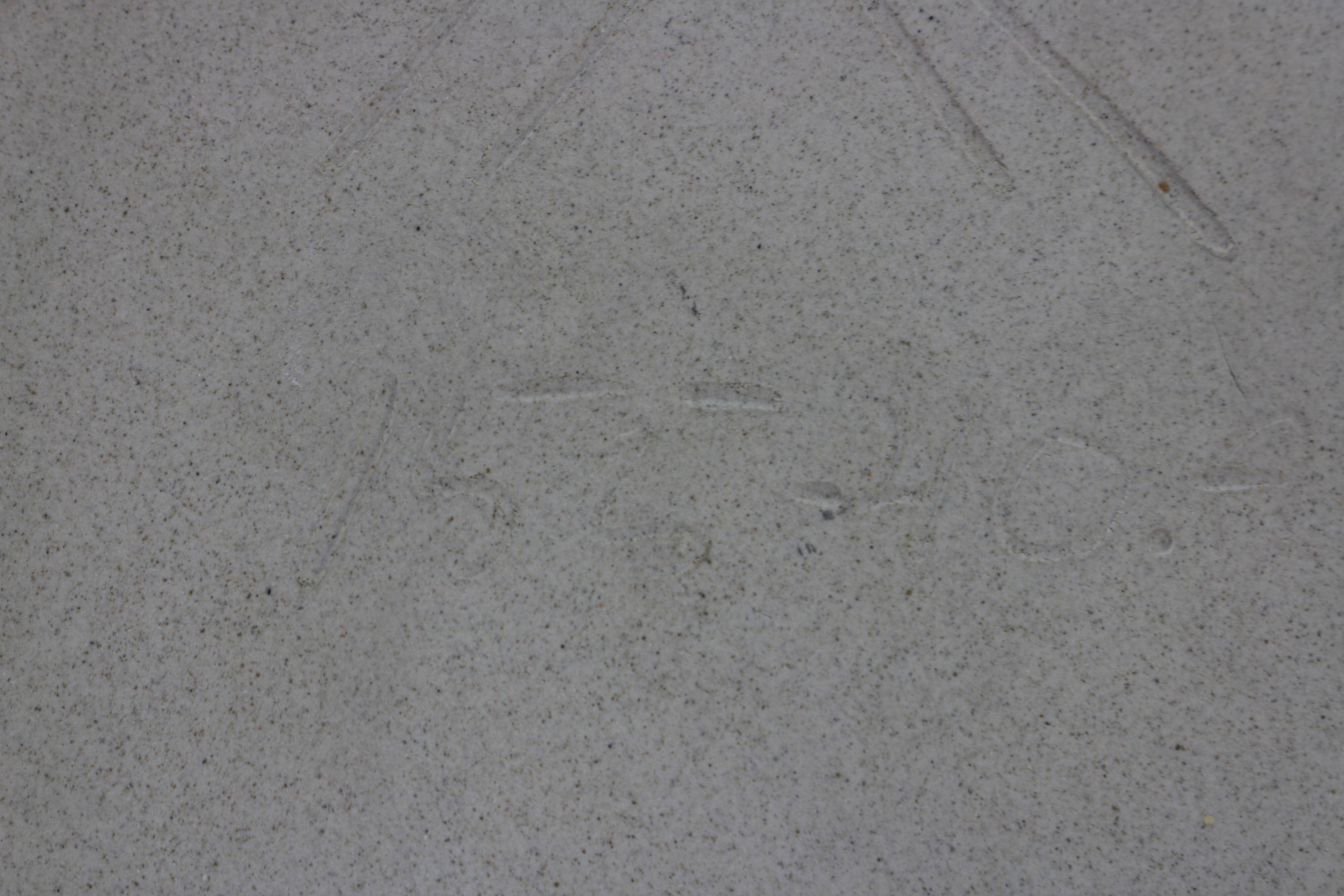 Danish mid-century blue turquoise large ceramic plate by H.A. Kahler