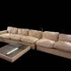 Modular sofa Poltrona Frau model Socrates in beige leather