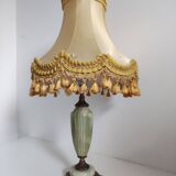 Foot lamp in onyx lampshade silk
