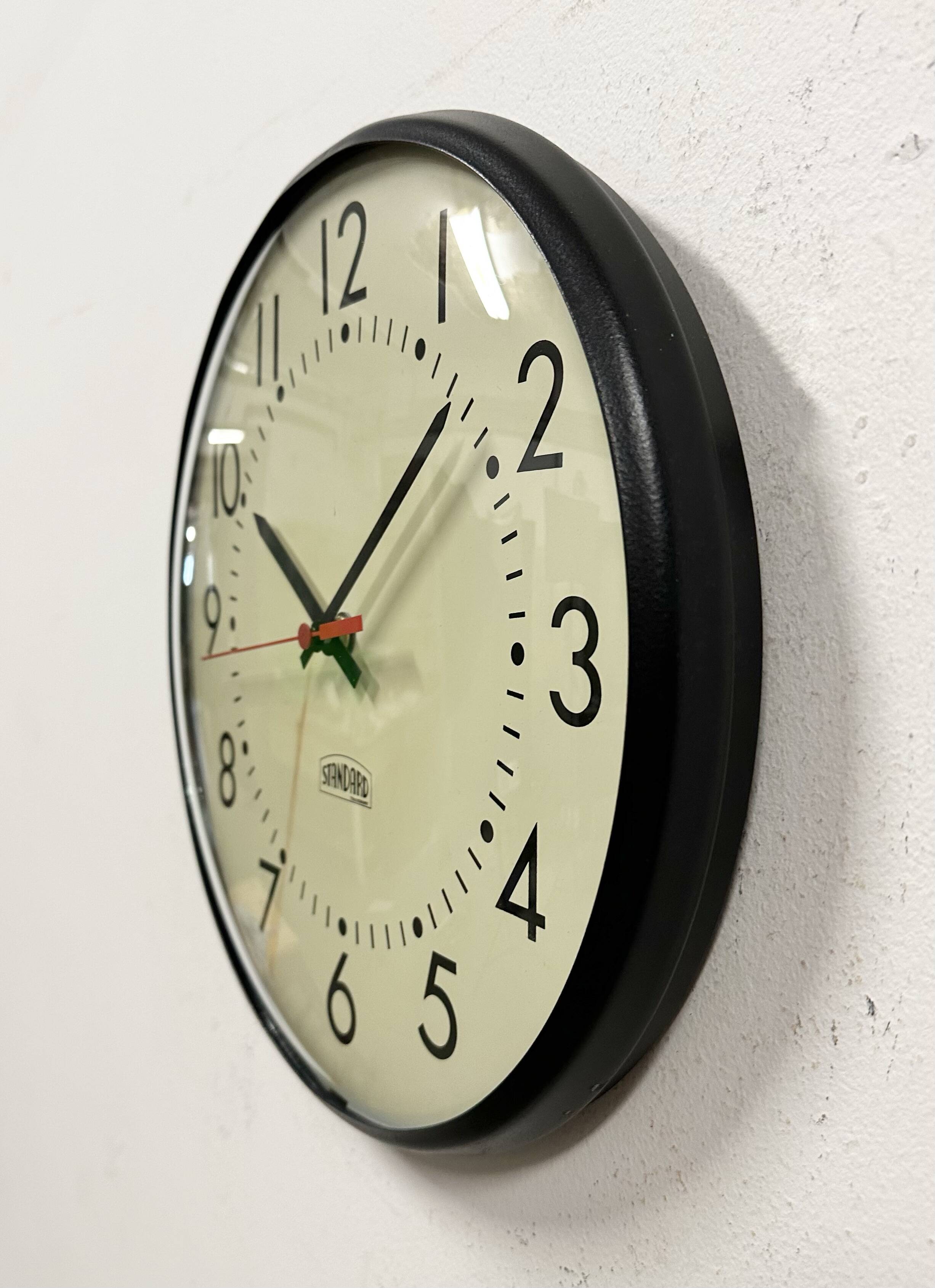 Vintage school wall clock from standard electric, 1980s