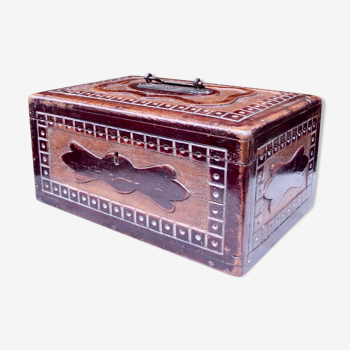 Antique Indian Jewellery Box With Mirror