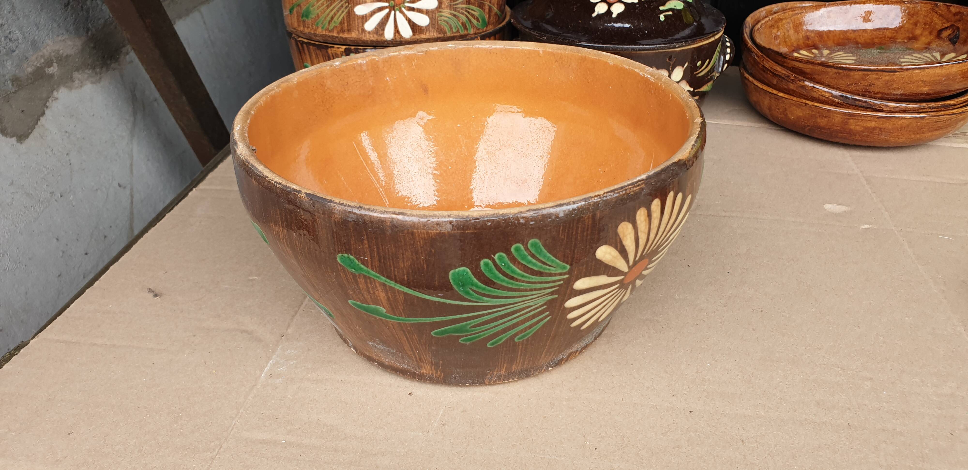 Glazed terracotta salad bowl