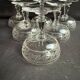 6 Baccarat champagne coupes with Greek engraving, slanted.
