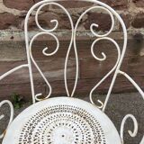 Pair of armchairs vintage wrought iron garden chairs