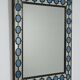Miroir scandinave avec cadre en verre plombé bleu clair