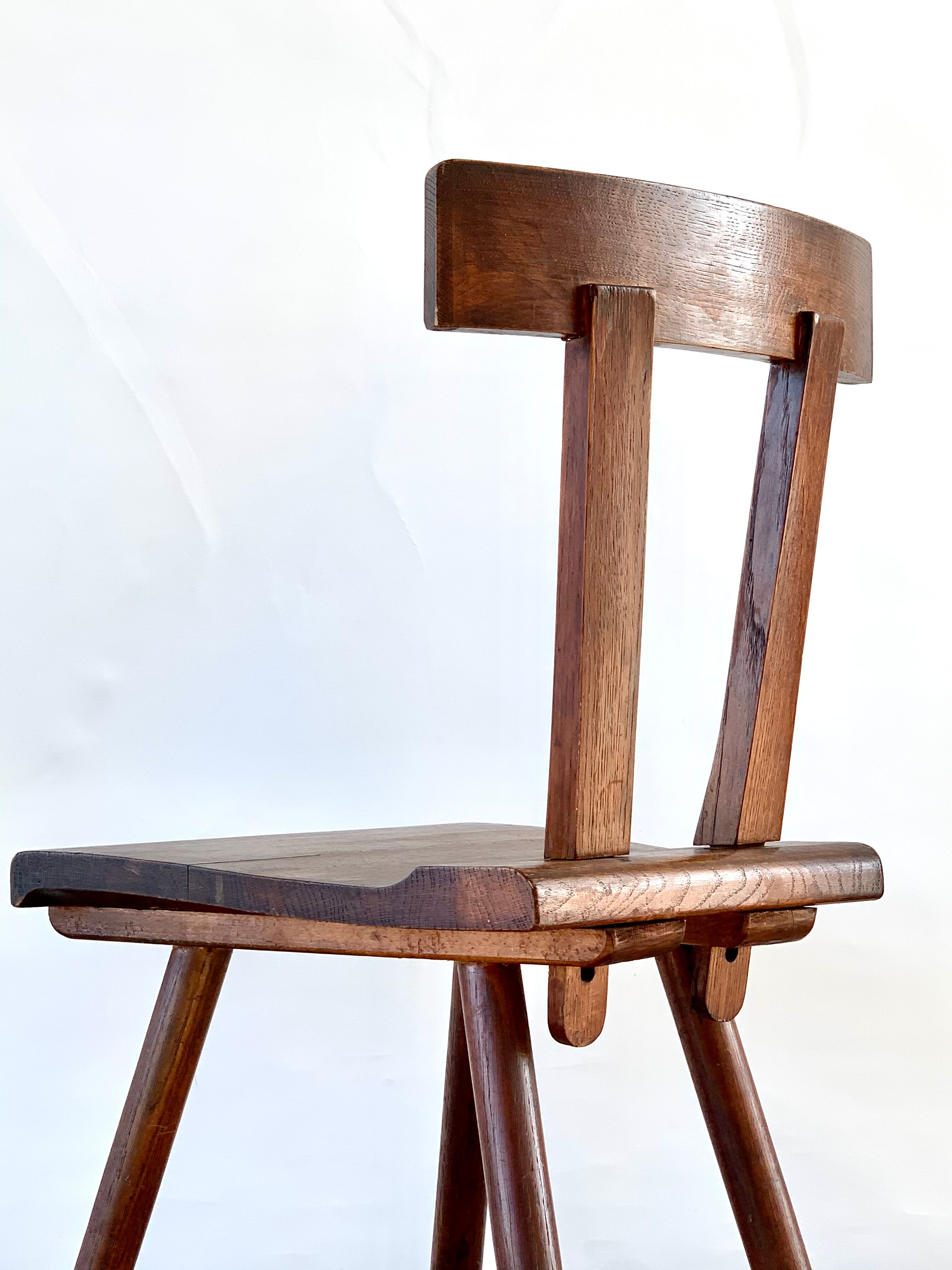 Brutalist wooden chair