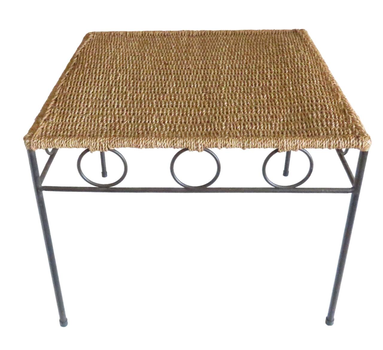 Metal coffee table and rope end table