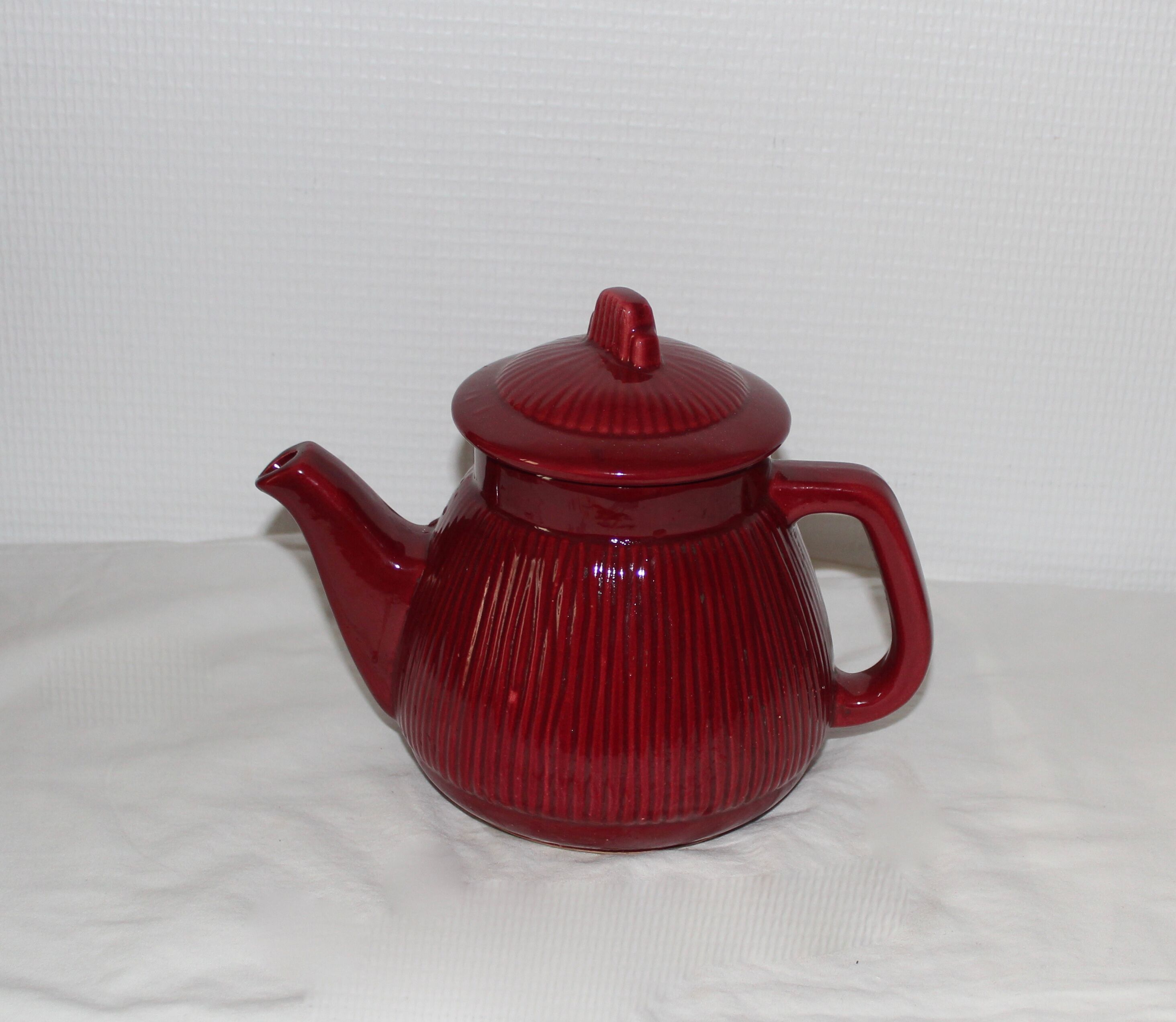 Red vintage teapot