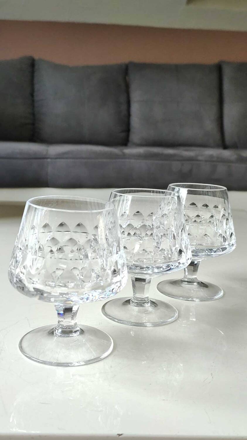 Lot 5 x Peill & Putzler Cognac Glasses. Mod. Granada. lead crystal