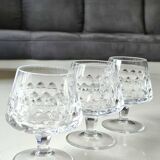 Lot 5 x Peill & Putzler Cognac Glasses. Mod. Granada. lead crystal