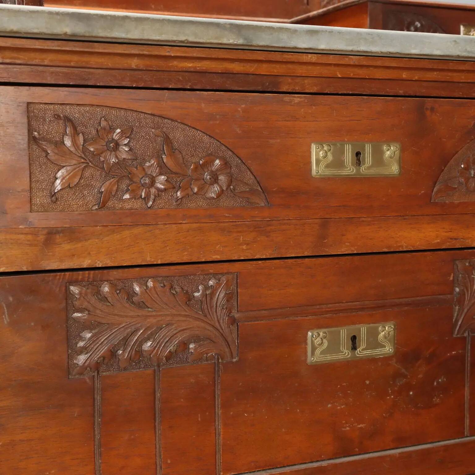 Antique Art Nouveau mahogany commode, Italy, 20th century