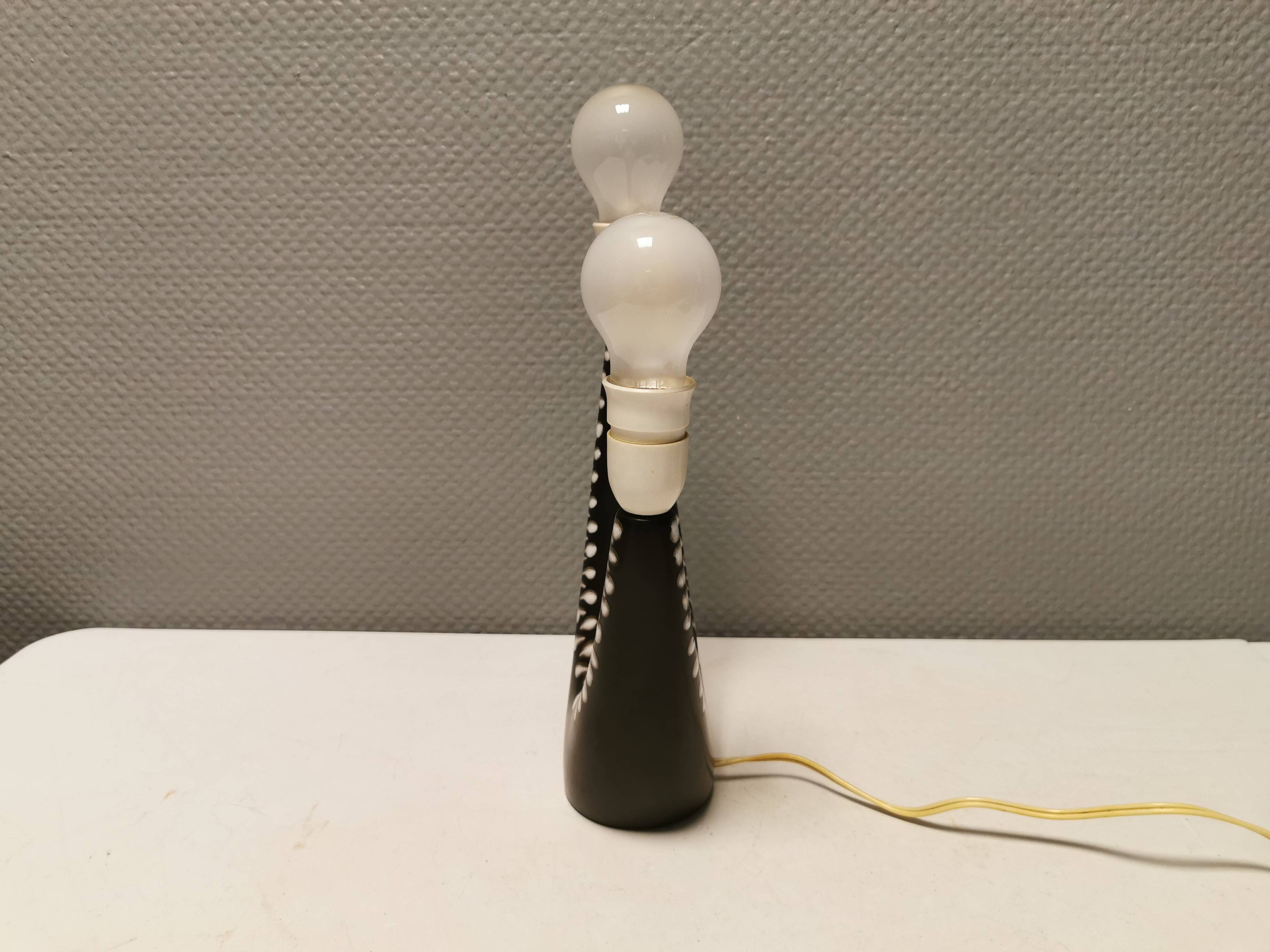 Table lamp with two light sources in the Burgundia series No. 977 for Søholm Ceramics Denmark