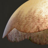 1970's French Vintage Domed Pendant Lamp Shade