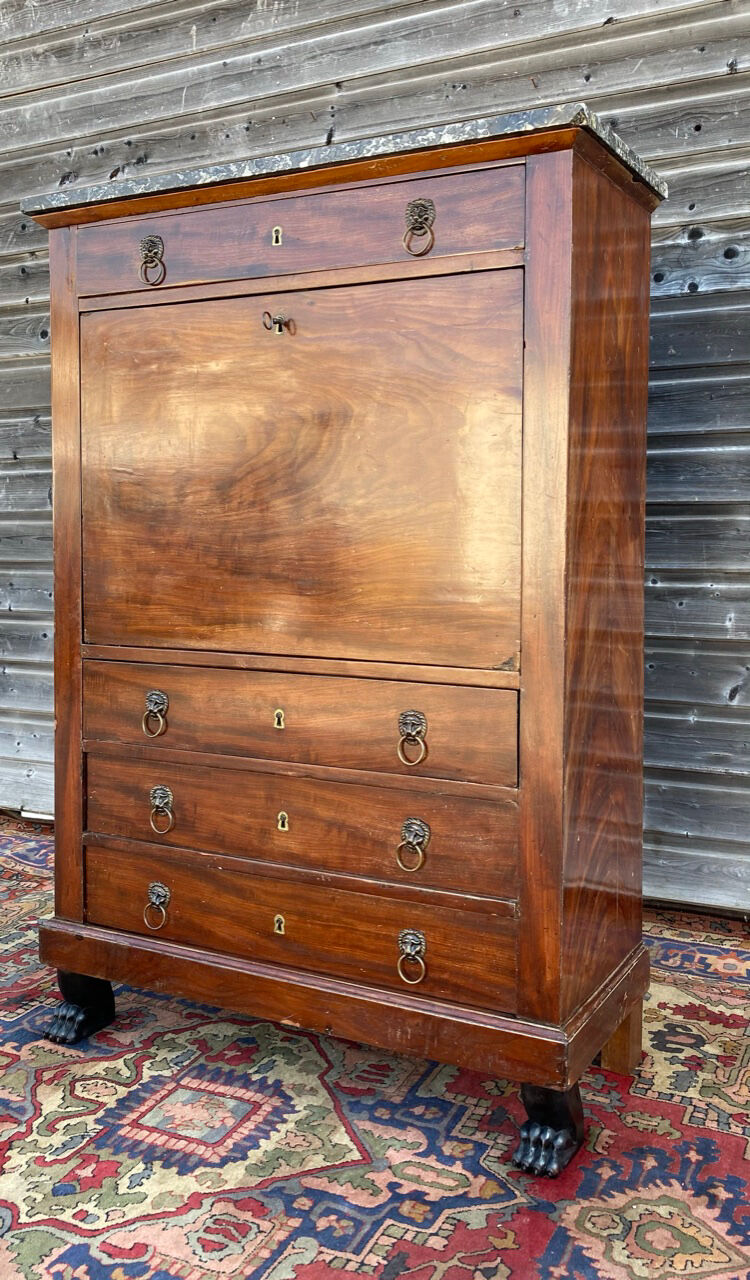 Secretary to abattant in mahogany period consulate xix eme century