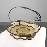 Glass and metal Art Deco Fruit Bowl, France 1920s