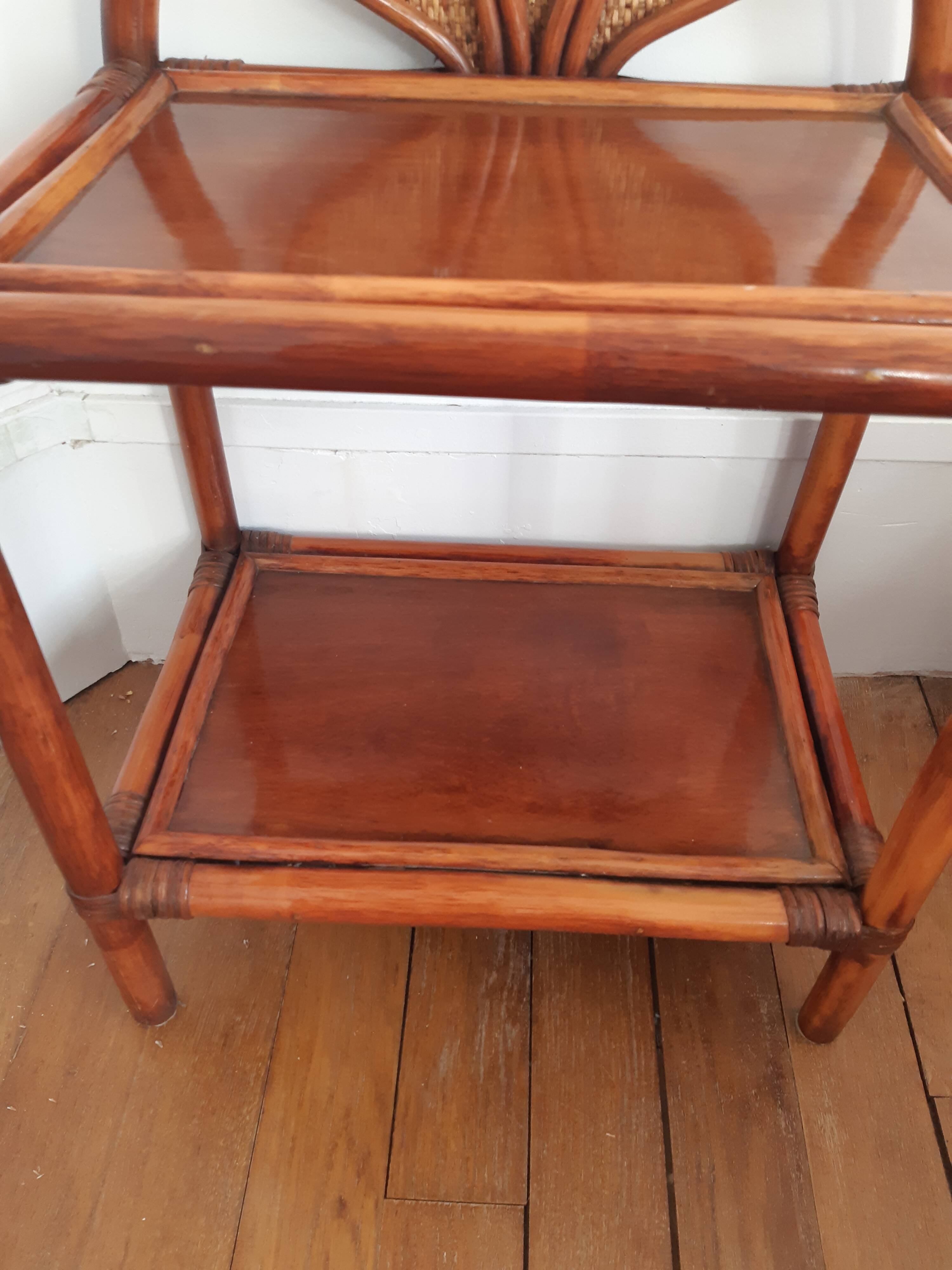 Vintage rattan bedside