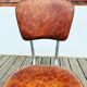 Lot of 4 chairs and 2 70s skai skai brown croc imitation stools