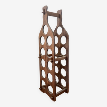 Vintage teak bottle rack