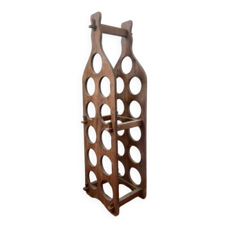 Vintage teak bottle rack