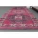 Vintage Turkish Hand-Knotted Wool Cotton Pink Runner Rug 104x351