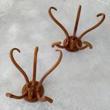 Pair of curved wooden coat racks or hooks from the 1900s