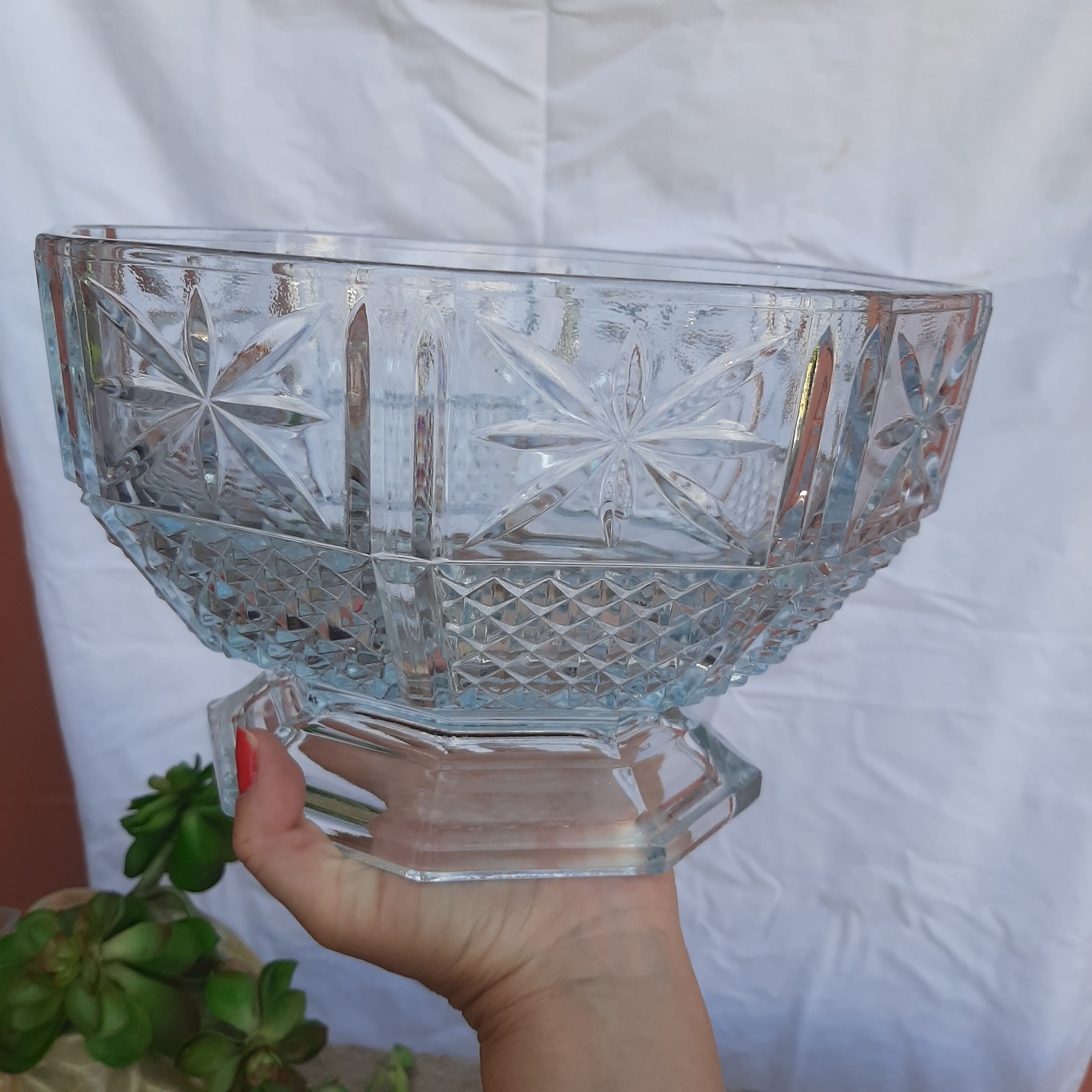 Coupe à fruits sur pied en cristal