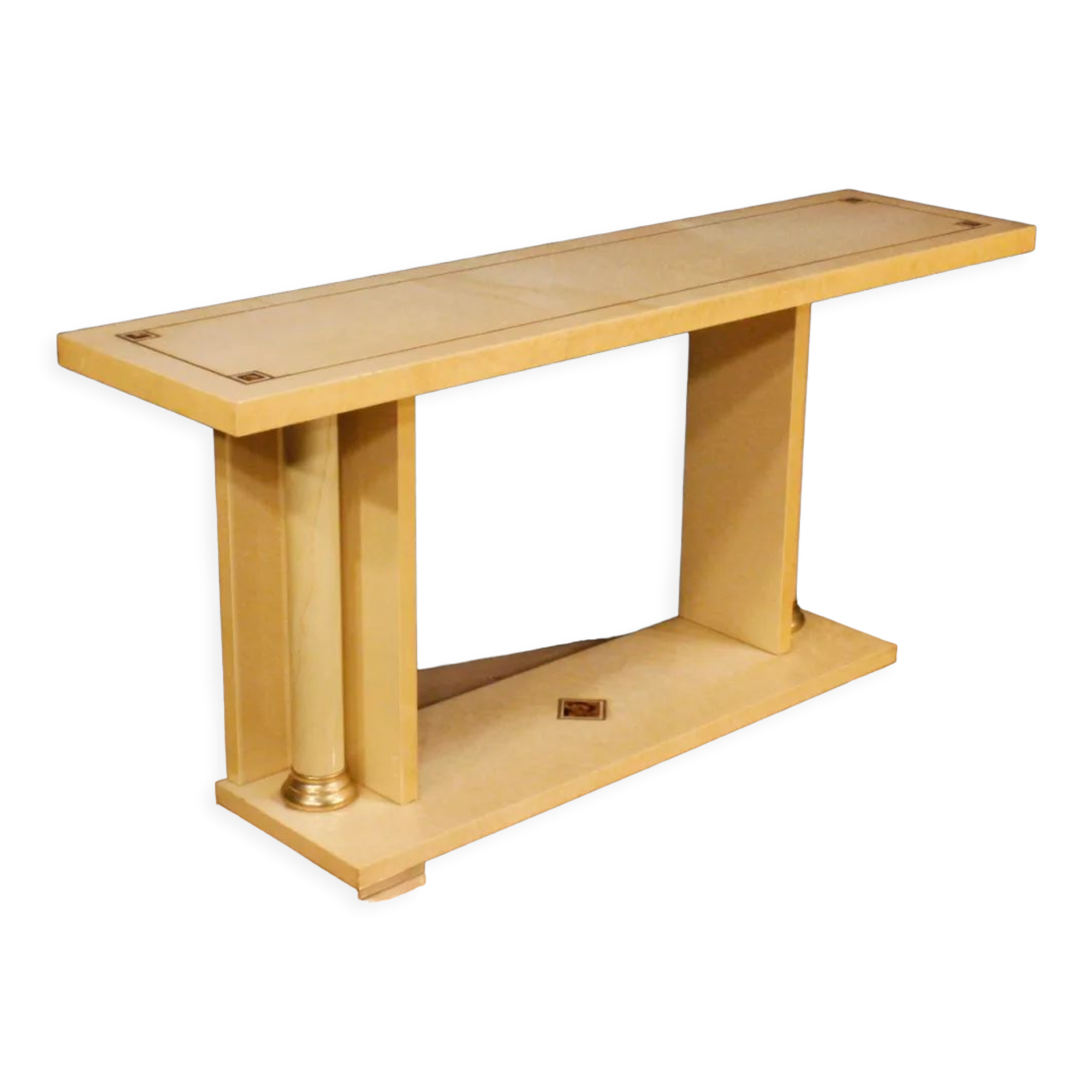 Italian console in exotic wood from 20th century