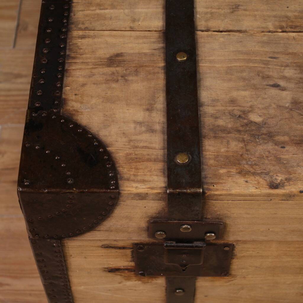 Large wooden trunk from the 20th century