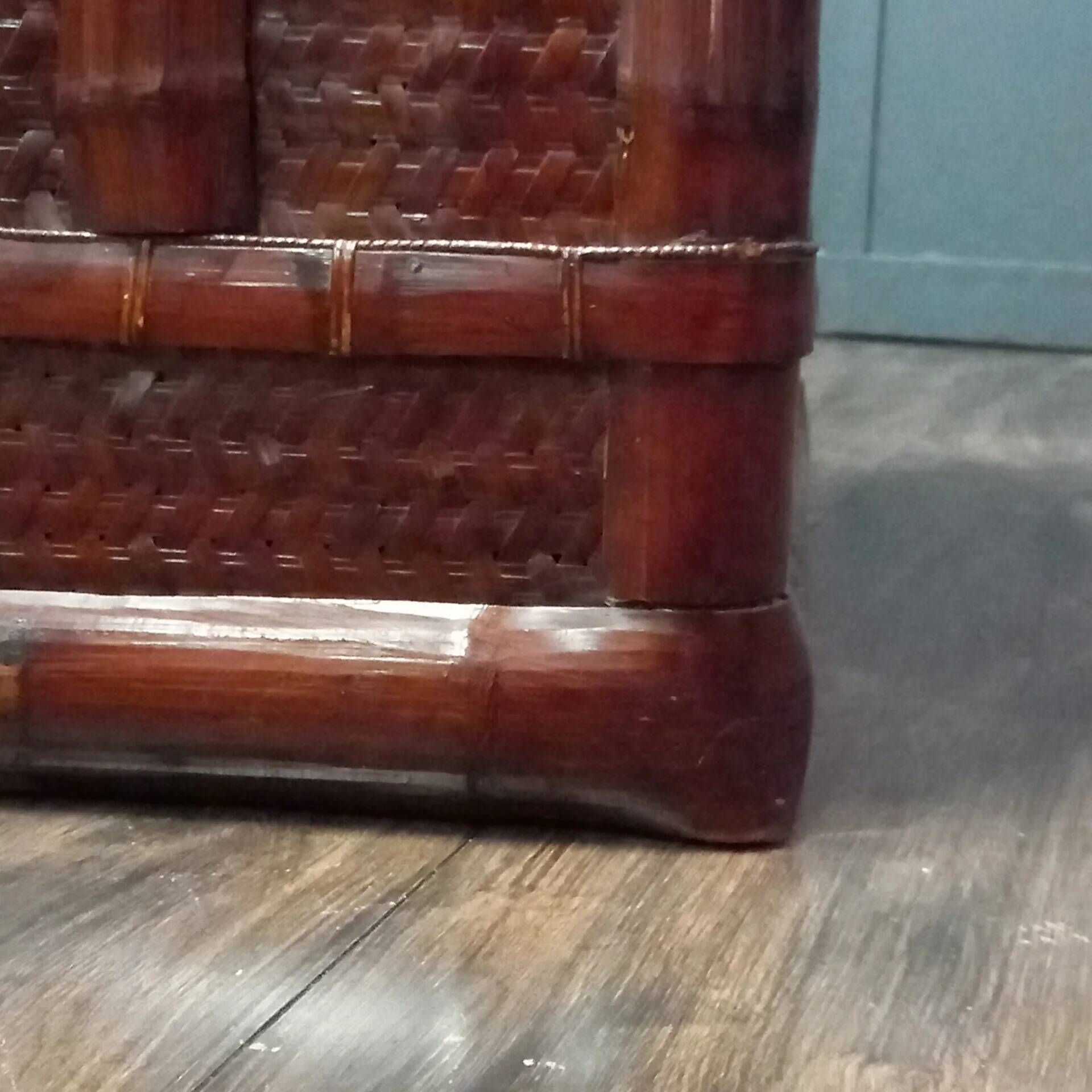 Antique Chinese bamboo storage chest