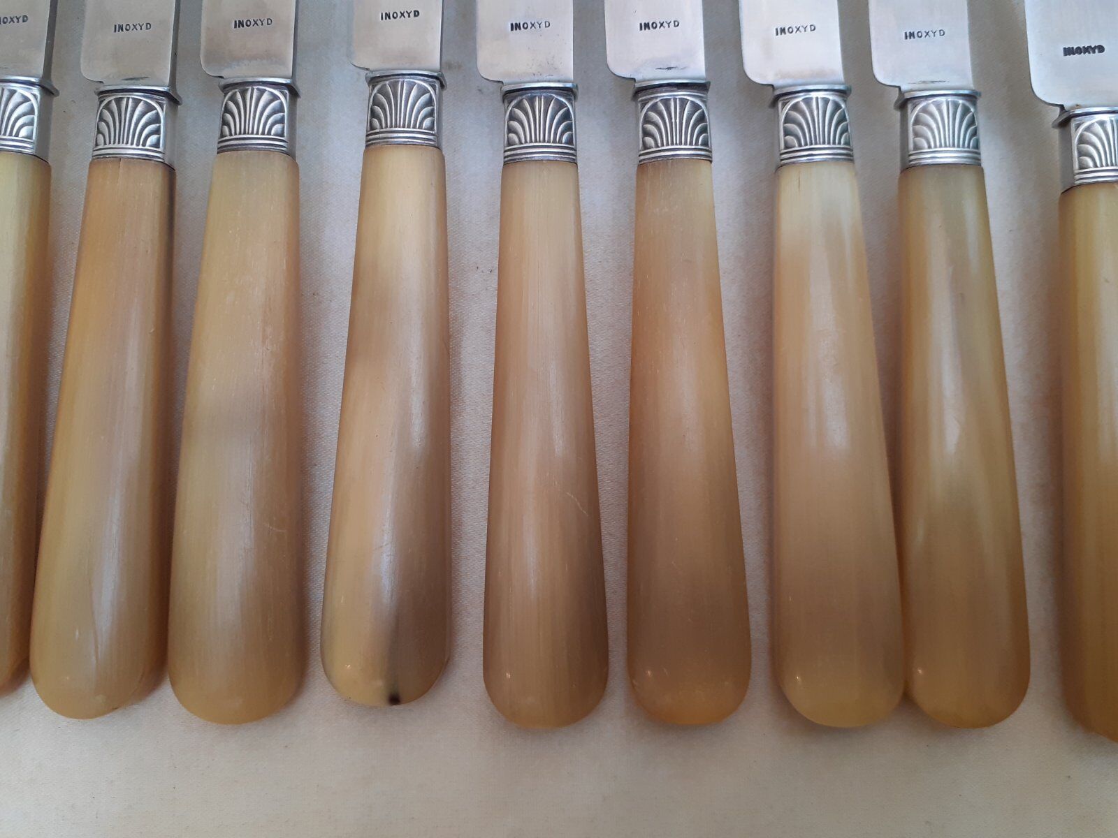 Lot de 12 couteaux manche en corne