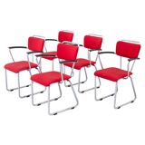 Set of 5 Gispen '214' armchairs by Christoffel Hoffman for Dutch BPM 1935