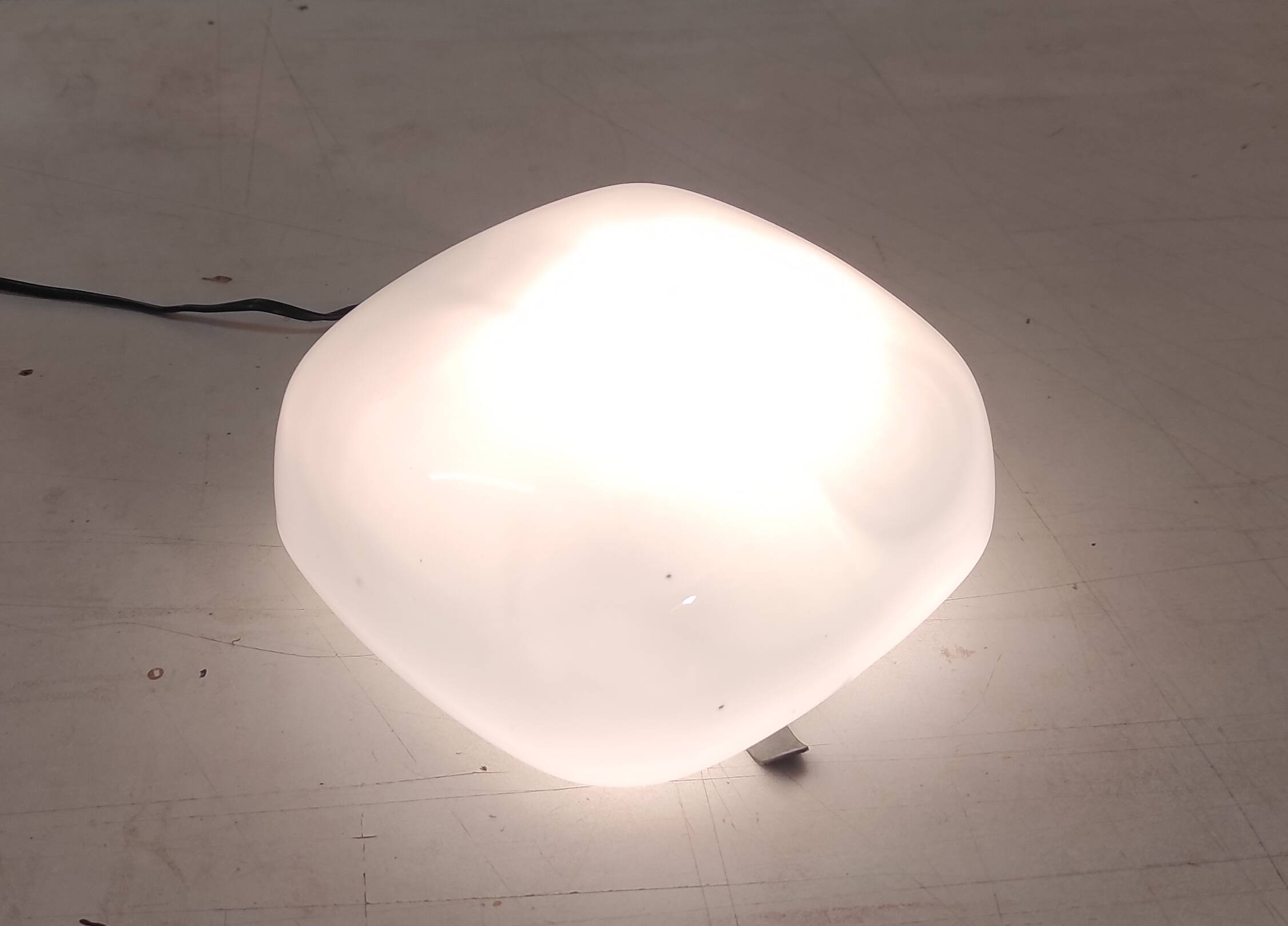 Ceiling light, square wall lamp in opaline, mid-20th century.