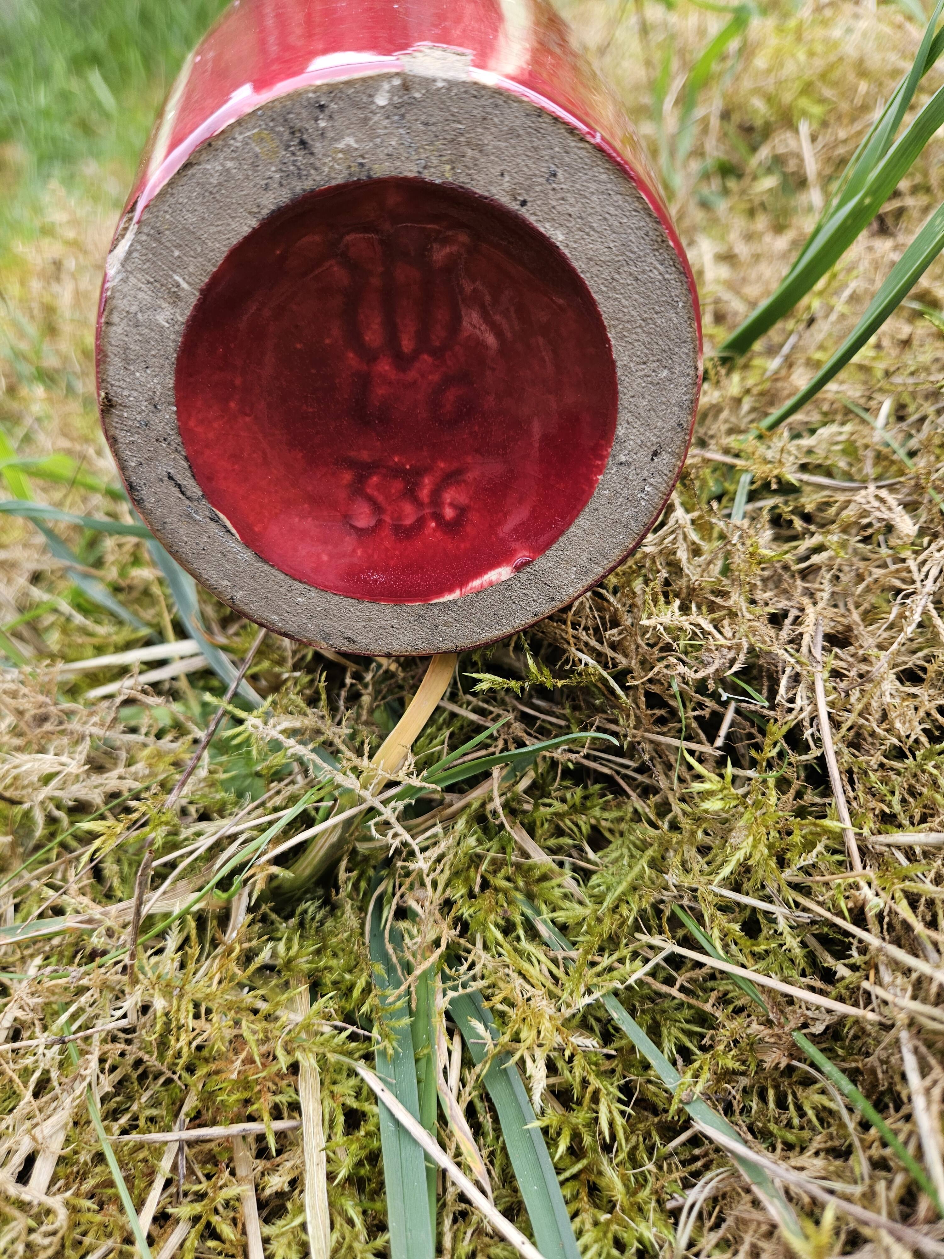 Red Art Deco Ceramic Vase Vierzon Louis Gueule